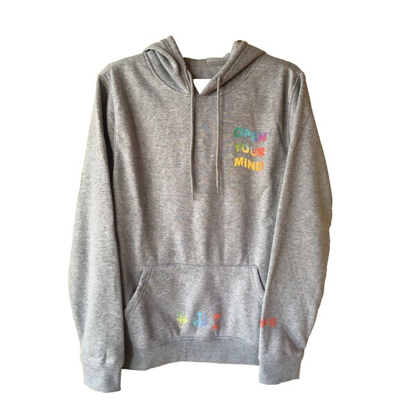 Brooklyn Cloth mens Pullover Hoodie Sweatshirt size Medium Open Your Mind Hooded - Picture 1 of 8